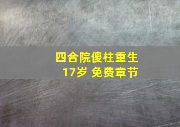 四合院傻柱重生17岁 免费章节